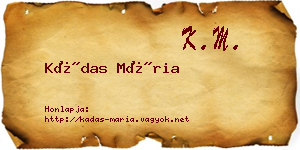 Kádas Mária névjegykártya